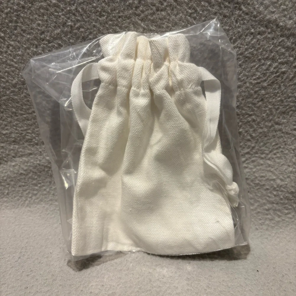 Dior White Drawstring Pouch